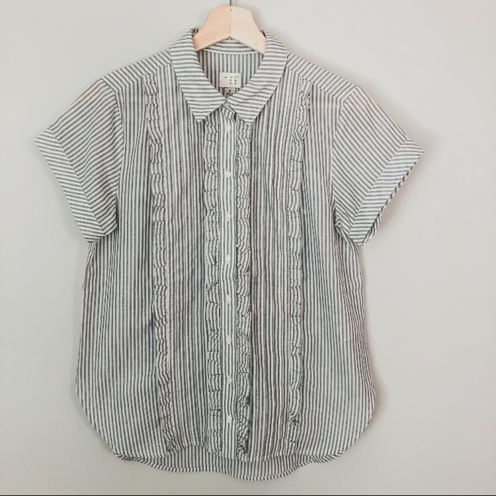 [A NEW DAY] NWOT Button Down Ruffle Shirt